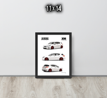FRAMED POSTER: JECKONE Vintage | Design Study 021 | 2011 JAPANESE COMPACT LUXURY HYBRID -STUDY 021