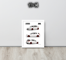 FRAMED POSTER: JECKONE Vintage | Design Study 021 | 2011 JAPANESE COMPACT LUXURY HYBRID -STUDY 021