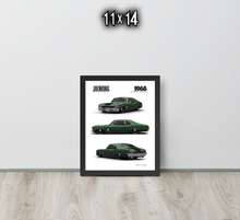FRAMED POSTER: JECKONE Vintage | Design Study 013 | 1968 American Muscle Coupe -STUDY 013