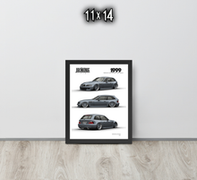 FRAMED POSTER: JECKONE Vintage | Design Study 017 | 1999 German Motorsport Hatchback -STUDY 017