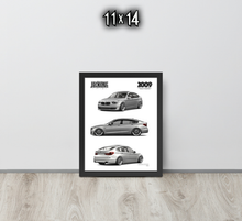 FRAMED POSTER: JECKONE Vintage | Design Study 020 | 2009 German Fastback Gran Turismo -STUDY 020