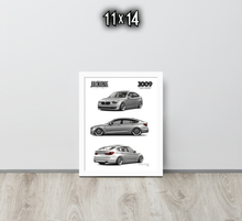 FRAMED POSTER: JECKONE Vintage | Design Study 020 | 2009 German Fastback Gran Turismo -STUDY 020