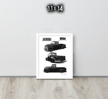 FRAMED POSTER: JECKONE Vintage | Design Study 001 | 1954 American Utility Truck -STUDY 001