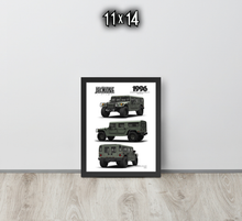 FRAMED POSTER: JECKONE Vintage | Design Study 005 | 1996 American High Mobility Vehicle -STUDY 005