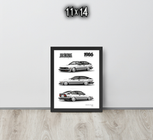 FRAMED POSTER: JECKONE Vintage | Design Study 008 | 1986 Italian V6 Coupe -STUDY 008