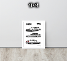 FRAMED POSTER: JECKONE Vintage | Design Study 008 | 1986 Italian V6 Coupe -STUDY 008