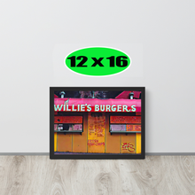 FRAMED POSTER: WILLIE'S BURGERS: Harlem Streets -The Art Collection