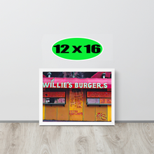 FRAMED POSTER: WILLIE'S BURGERS: Harlem Streets -The Art Collection