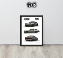 FRAMED POSTER: JECKONE Vintage | Design Study 014 | 1982 Japanese Performance Coupe -STUDY 014