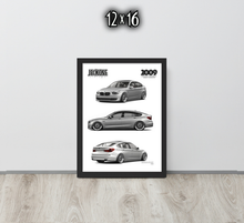 FRAMED POSTER: JECKONE Vintage | Design Study 020 | 2009 German Fastback Gran Turismo -STUDY 020
