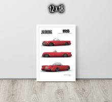FRAMED POSTER: JECKONE Vintage | Design Study 009 | 1953 American Sports Convertible -STUDY 009