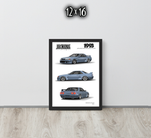 FRAMED POSTER: JECKONE Vintage | Design Study 002 | 1993 Japanese Performance Coupe -STUDY 002