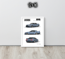 FRAMED POSTER: JECKONE Vintage | Design Study 002 | 1993 Japanese Performance Coupe -STUDY 002