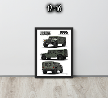 FRAMED POSTER: JECKONE Vintage | Design Study 005 | 1996 American High Mobility Vehicle -STUDY 005