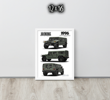 FRAMED POSTER: 1996 American High Mobility Vehicle -Series 005 | JECKONE Vintage | Design Study Archive