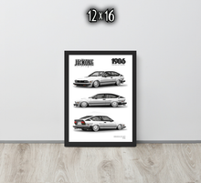 FRAMED POSTER: JECKONE Vintage | Design Study 008 | 1986 Italian V6 Coupe -STUDY 008
