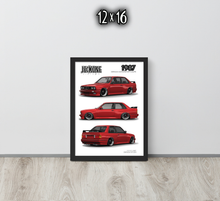 FRAMED POSTER: 1987 German Motorsports Sedan -Series 007 | JECKONE Vintage | Design Study Archive