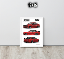 FRAMED POSTER: 1987 German Motorsports Sedan -Series 007 | JECKONE Vintage | Design Study Archive