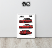 FRAMED POSTER: JECKONE Vintage | Design Study 007 | 1987 German Performance Coupe -STUDY 007