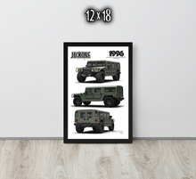 FRAMED POSTER: JECKONE Vintage | Design Study 005 | 1996 American High Mobility Vehicle -STUDY 005