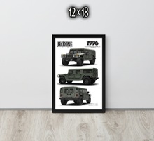 FRAMED POSTER: 1996 American High Mobility Vehicle -Series 005 | JECKONE Vintage | Design Study Archive