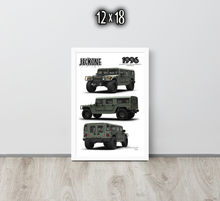 FRAMED POSTER: JECKONE Vintage | Design Study 005 | 1996 American High Mobility Vehicle -STUDY 005