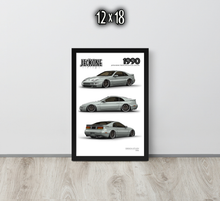 FRAMED POSTER: JECKONE Vintage | Design Study 006 | 1990 Japanese Sports Coupe -STUDY 006