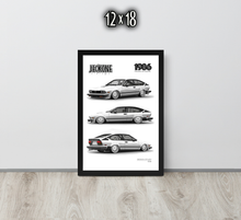 FRAMED POSTER: JECKONE Vintage | Design Study 008 | 1986 Italian V6 Coupe -STUDY 008