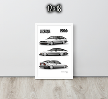 FRAMED POSTER: JECKONE Vintage | Design Study 008 | 1986 Italian V6 Coupe -STUDY 008
