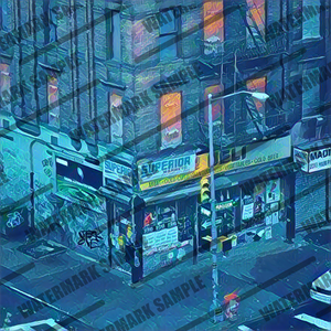 FRAMED POSTER: 132nd street & Madison Avenue -circa 1993: Harlem Streets -The Art Collection