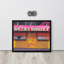FRAMED POSTER: Willie’s Burgers : HARLEM COLLECTION