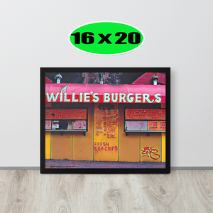 FRAMED POSTER: WILLIE'S BURGERS: Harlem Streets -The Art Collection