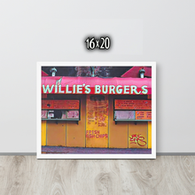 FRAMED POSTER: Willie’s Burgers : HARLEM COLLECTION