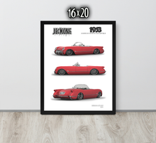 FRAMED POSTER: JECKONE Vintage | Design Study 009 | 1953 American Sports Convertible -STUDY 009