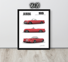 FRAMED POSTER: 1953 American Sports Convertible -Series 009 | JECKONE Vintage | Design Study Archive