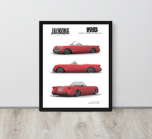 FRAMED POSTER: 1953 American Sports Convertible -Series 009 | JECKONE Vintage | Design Study Archive