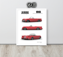 FRAMED POSTER: JECKONE Vintage | Design Study 009 | 1953 American Sports Convertible -STUDY 009