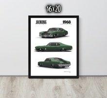 FRAMED POSTER: JECKONE Vintage | Design Study 013 | 1968 American Muscle Coupe -STUDY 013