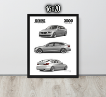 FRAMED POSTER: JECKONE Vintage | Design Study 020 | 2009 German Fastback Gran Turismo -STUDY 020