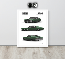 FRAMED POSTER: JECKONE Vintage | Design Study 013 | 1968 American Muscle Coupe -STUDY 013