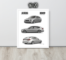 FRAMED POSTER: JECKONE Vintage | Design Study 020 | 2009 German Fastback Gran Turismo -STUDY 020