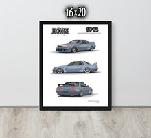FRAMED POSTER: JECKONE Vintage | Design Study 002 | 1993 Japanese Performance Coupe -STUDY 002
