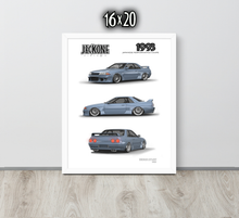 FRAMED POSTER: JECKONE Vintage | Design Study 002 | 1993 Japanese Performance Coupe -STUDY 002