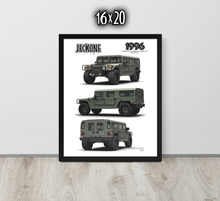 FRAMED POSTER: JECKONE Vintage | Design Study 005 | 1996 American High Mobility Vehicle -STUDY 005