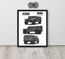 FRAMED POSTER: 1996 American High Mobility Vehicle -Series 005 | JECKONE Vintage | Design Study Archive