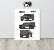 FRAMED POSTER: 1996 American High Mobility Vehicle -Series 005 | JECKONE Vintage | Design Study Archive