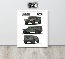 FRAMED POSTER: JECKONE Vintage | Design Study 005 | 1996 American High Mobility Vehicle -STUDY 005
