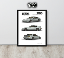 FRAMED POSTER: JECKONE Vintage | Design Study 006 | 1990 Japanese Sports Coupe -STUDY 006