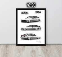 FRAMED POSTER: JECKONE Vintage | Design Study 008 | 1986 Italian V6 Coupe -STUDY 008