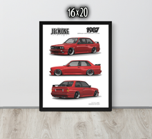 FRAMED POSTER: 1987 German Motorsports Sedan -Series 007 | JECKONE Vintage | Design Study Archive